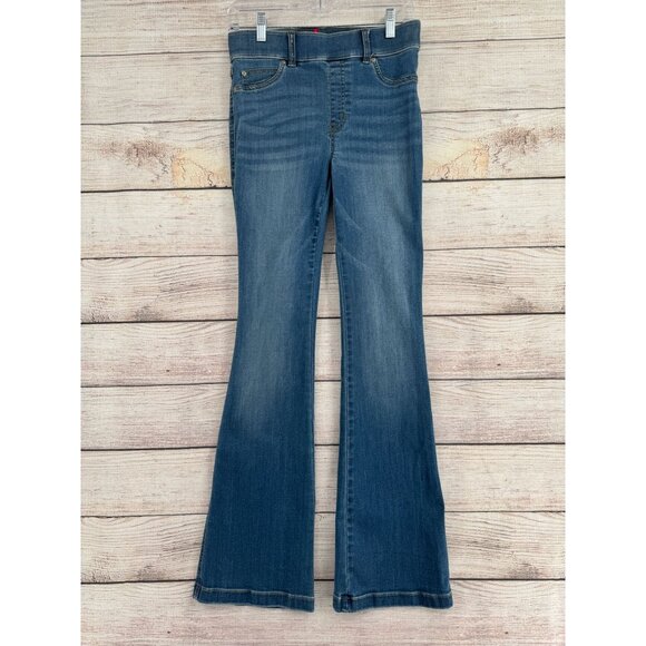 SPANX Shape EveryWear Flare Jeans Women's Size Small Blue Medium Wash Denim - Picture 1 of 13